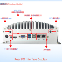Mini PC Industrial EIP MFC-5210, 6 Puertos Seriales RS232/485, Intel J1900/3855U/I3-6100U, Doble LAN Gigabit, Windows 10, SSD