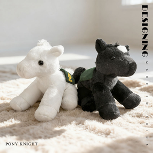 Mini caballo de simulación blanco muñeco de peluche decoración colgante Linda mascota juguete suave caballo enano negro Animal relleno juguete de peluche - Product Image 5