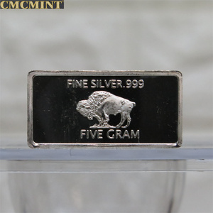 Großhandel Metall münze 5 gramm Buffalo Bar Bullion Custom Challenge Münzen - Product Image 5