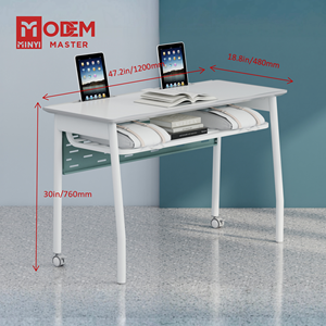Minyi Bruno Hiện Đại Trắng bàn di động với bánh xe để bán đồ nội thất trường học cho sinh viên đào tạo - Product Image 4