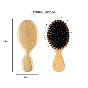 หมูป่าขนแปรงผลิตภัณฑ์นวดหนังศีรษะแบบพกพาธรรมชาติบีชไม้แปรงผม - Product Image 6