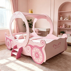 rosa principessa telaio del letto a tema fiabesco ragazze letto a baldacchino in legno per bambini letto per bambini - Product Image 6