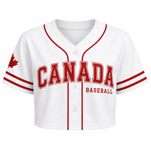 Camiseta de Béisbol para Mujer, Personalizada con Nombre y Número del Equipo, Estilo Clásico con Botones, para Fanáticas del Canadá - Product Image 3