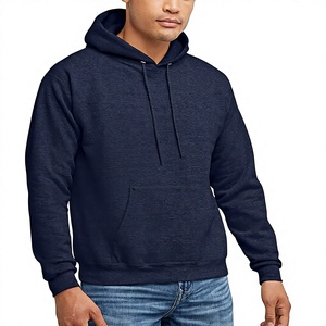 Sudadera con Capucha Azul Marino para Hombre, Corte Regular, 100% Algodón, Felpa, Informal, con Bolsillo Delantero, Impermeable, Ecológica, para Invierno - Product Image 1