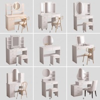 Suite de chambre à coucher moderne de luxe, lit moelleux blanc crème, ensemble 5 pièces, table de chevet intelligente à LED, matelas, lit king-size, grande armoire, dressing