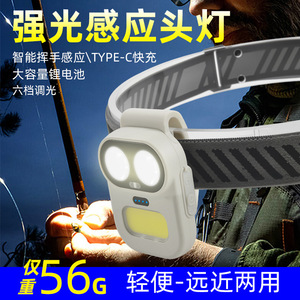 Linterna frontal con sensor tipo ojo de gato M6, recargable, magnética, con luz COB, para senderismo y camping, con carga rápida tipo C - Product Image 5