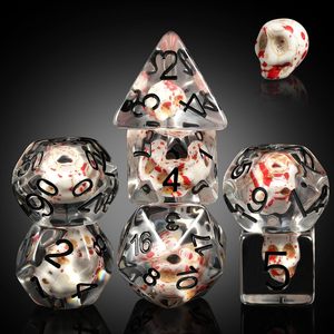 DNDND Blood Spot Skull Resin Dice Set pour les jeux <span class=keywords><strong>de</strong></span> rôle <span class=keywords><strong>et</strong></span> <span class=keywords><strong>de</strong></span> table Dungeons and <span class=keywords><strong>Dragons</strong></span> DND - Product Image 6
