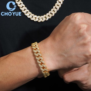 Collar de Cadena Cubana de Plata de Ley 925 Chapado en Oro con Moissanita, Estilo Hiphop para Hombre, Joyería para Uso Diario - Product Image 1