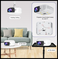 Altavoces y Proyector LED P1 Blancos de Alta Calidad para Cine en Casa, para Juegos en Interiores y Luces Navideñas - Regalo de Año Nuevo