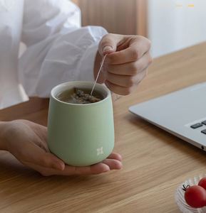 Vaso de Vino Personalizado con Logotipo, Taza de Viaje sin Asa, Vajilla con Forma de Huevo, Tazas de Café de Cerámica de Doble Pared - Product Image 4