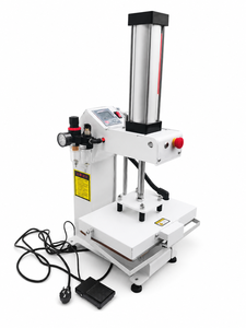 Wholesale Automatic Top and Bottom Heating Heat Press Machine Single Station Pneumatic Label Logo Printing Machine