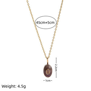 สร้อยคอหินหยกธรรมชาติประดับคริสตัล ชุบทอง 14k 18k ทำจากสแตนเลส 316 ไม่ลอก ไม่ดำ กันน้ำ สำหรับผู้หญิง - Product Image 5