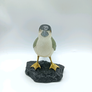Escultura de Pájaro de Arte Popular en Ágata Negra/Ágata Pera/Serpentina de Bambú BJ1088 - Product Image 1
