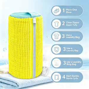 Wholesale Durable Shoe <b>Laundry</b> Washing Bag Anti‑Deformation Chenille Shoe Cleaner Bag For Washer Machine For All Kinds Of Shoes - Product Image 6