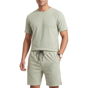 Ensemble 2 pièces été homme : T-shirt et short en coton uni, respirant et confortable, col rond - Product Image 4