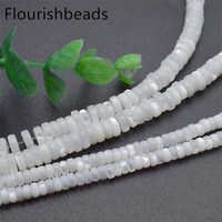 Fournitures de fabrication de bijoux 2x4mm 2x6mm Rondelle blanche Hesh MOP Shell perles en vrac pour la fabrication de colliers et de bracelets DIY