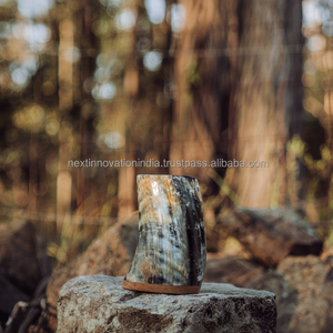 Chope à bière en céramique de corne de buffle de la meilleure qualité d'Inde pour les fêtes de club et les cornes à boire Viking - Product Image 1