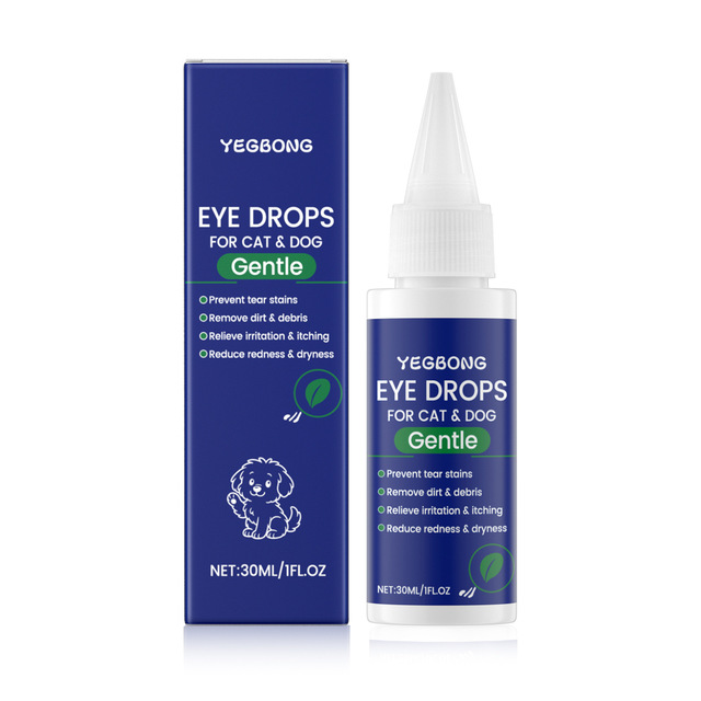 YEGBONG Pet Eye Drops for Cats | Gentle Tear Stain Remover Relieve Irritation Redness 30ML Safe Pet Eye Cleaner Unscented