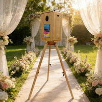 Trépied et support d'imprimante en bois pour iPad, style rétro, pour iPad/appareil photo/smartphone avec Wi-Fi et Bluetooth