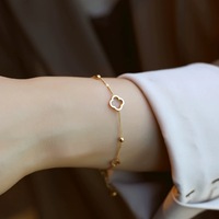 Nouvellement Fine 14k Plaqué Or 925 Bijoux En Argent Sterling Évider Trèfle À Quatre Feuilles Charme Chaîne Bracelet Femmes