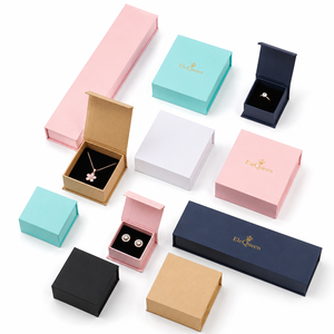 Recyclable <b>Paper</b> Magnetic Jewelry <b>Box</b> with Black Velvet Insert for Fine Jewelry <b>Storage</b> - Product Image 2