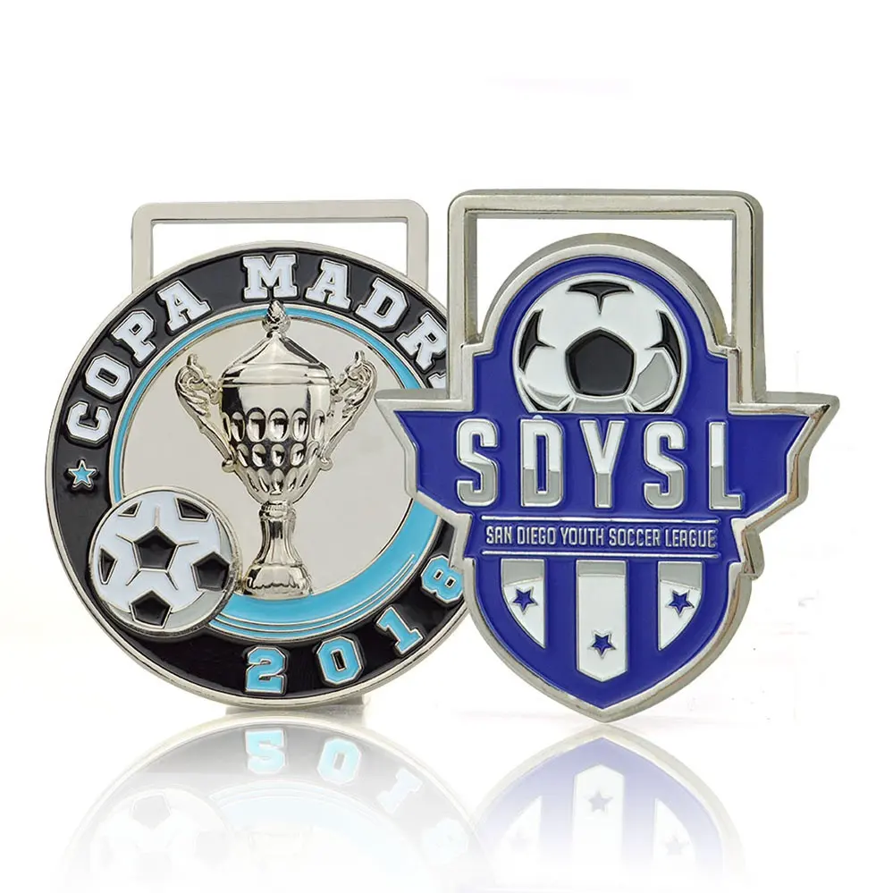 Medal Maker Custom Metal Soccer League medaglie d'oro e trofei 1 ° per gli sport di calcio