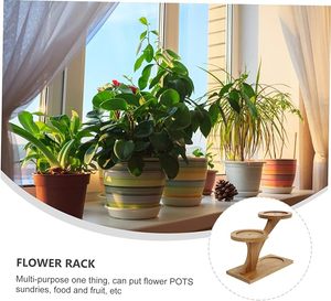 Three-Tier Round Wood Natural Color <b>Desktop</b> Indoor Plant Stand Multi-Layer Design Wooden Pot Holder and <b>Shelf</b> for Storage - Product Image 3