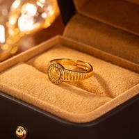 Bague unisexe en forme de montre Art Déco couleur or sable, bijou de mode pour le quotidien et les fêtes (1 pièce)