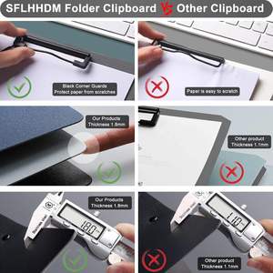 Porte-documents pliables en plastique avec double clip à profil bas, porte-documents de rangement pour papier <span class=keywords><strong>A3</strong></span> A4 - Product Image 5