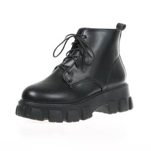 HANO Station européenne 2024 automne nouvelles bottes <span class=keywords><strong>femme</strong></span> Style britannique à lacets haut plate-forme moto bottes chevalier bottes - Product Image 1