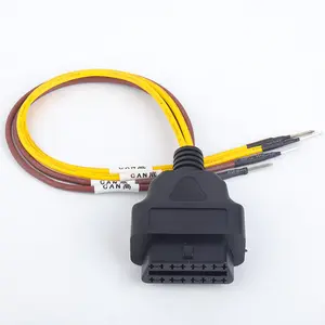 22AWG 4芯OBD2 16针母插头连接器，用于ELM327扩展适配器OBDII EOBD OBD 16针OBD2开口母电缆