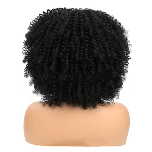 Afro วิกผมแอฟริกาคลาสสิกลูกไม้แถบคาดศีรษะ 14 นิ้ว 280g เซ็กซี่ร้อนขาย afro โค้งกับแงะ<span class=keywords><strong>สั้น</strong></span><span class=keywords><strong>ผม</strong></span>สังเคราะห์สําหรับผู้หญิง - Product Image 3