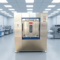 Laveuse-essoreuse électrique 50 kg à double porte et barrière sanitaire pour équipement de blanchisserie aseptique, idéale pour les uniformes de salle blanche