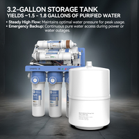 Sistema de Ósmosis Inversa Alcalina de 7 Etapas OEM/ODM 75GPD, Purificador de Agua para Fregadero, Filtro de Agua con Tanque, Máquina de Ósmosis Inversa