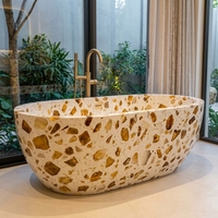 Baignoire en pierre terrazzo préfabriquée personnalisable YDSTONE, pierre artificielle durable pour sols commerciaux à fort trafic