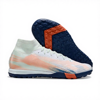Chaussures de football montantes TF 15ème génération pour hommes, semelle plate avec coussin d'air intégré, semelle intermédiaire en PU, tige en PVC, caoutchouc imperméable