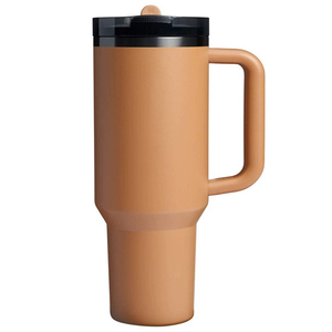 Gobelet de voyage de grande capacité isolé sous vide de 40oz en acier inoxydable Tasse H2.0 Citron Tie Dye Gobelet de 40oz avec poignée et paille - Product Image 1