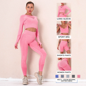 Señora, yoga, ropa deportiva, ropa deportiva, camisa de manga larga, camiseta de nueve minutos, pantalones altos, pantalones aju - Product Image 6