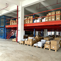 HONGXIN Étagère de mezzanine robuste en acier laminé à froid sans boulons, personnalisable, 2/3 niveaux, revêtement poudré, protection contre la corrosion