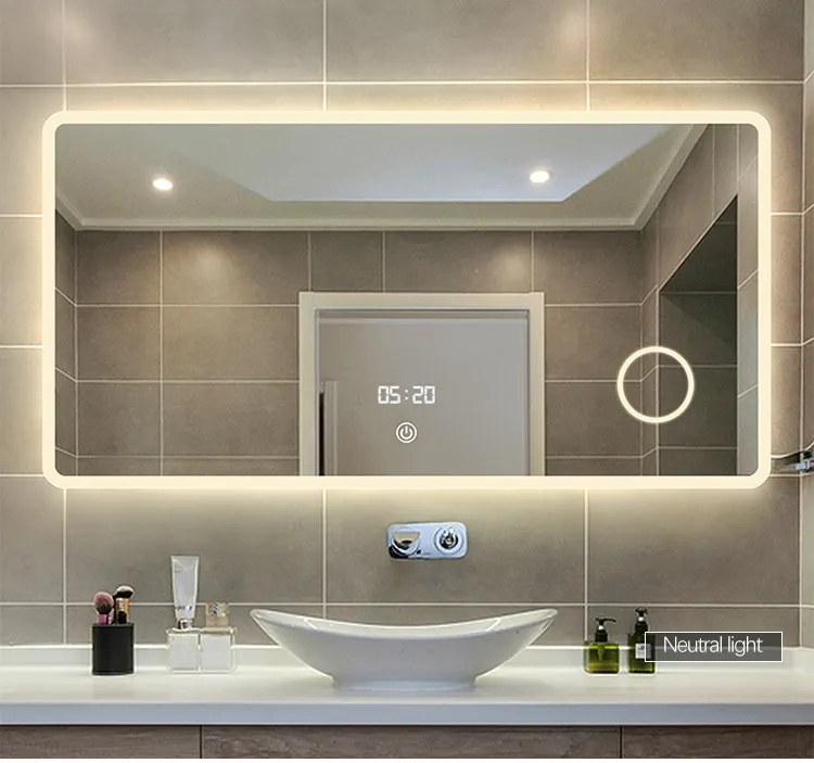 5 Stars Hotel Bathroom Fogless Smart Led Mirror Bathroom Mirror Light