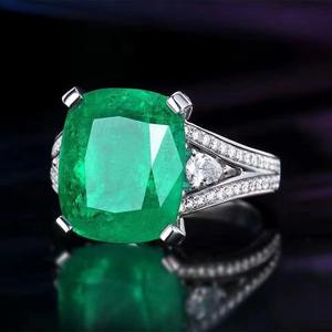 Anillo de Esmeralda Natural de <span class=keywords><strong>Colombia</strong></span> de 9.92ct en Oro de 18k SGARIT, Joyería Fina para Mujer, Joyería de Piedras Preciosas, Anillo de Esmeralda de Estilo Vintage OEM - Product Image 4