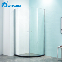 Porte de douche pivotante encadrée en aluminium avec plateau rond Weisdon OEM ODM, en verre trempé