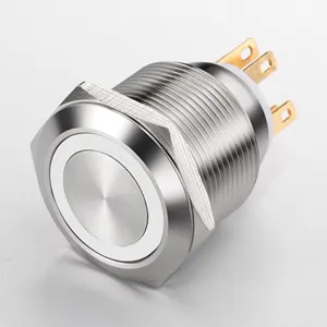 Latching Momentary Illuminated Mini ON OFF12MM 16mm 22Mm Metal Power Ring Led Stainless Waterproof Push Button Switch