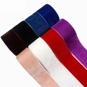 3.8センチメートルCheap Price Single Back Velvet Personalized Grosgrain Ribbon Mixing Color Package Assorted Velvet Gift Ribbon