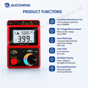 Megóhmetro Profesional con Sensor Inteligente AR907+, Probador de Resistencia de Aislamiento de 1000V 2Gohm con Prueba de Voltaje CA de 600V - Product Image 4