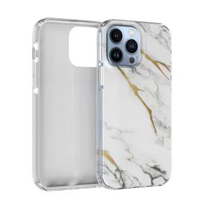 Imd Marmer Geprint Anti-Krassen Clear Custom Print Telefoon Case Voor Iphone