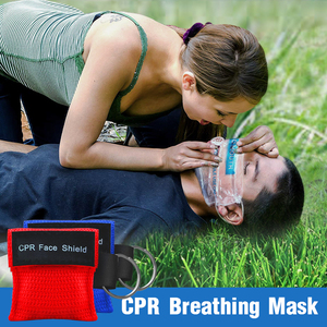 Kantong Anyaman Portabel Masker CPR Sekali Pakai Gantungan Kunci Pertolongan Pertama Masker CPR Gantungan Kunci Pelindung CPR - Product Image 2