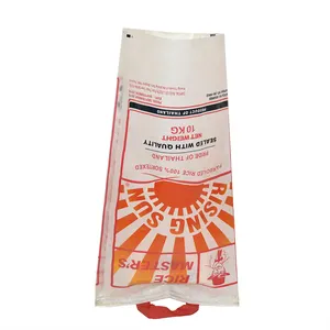 custom print laminated material bopp sack 5kg 10kg size basmati vacuum rice flour packaging bag with handle