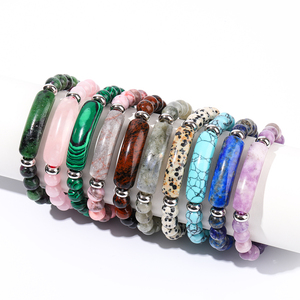 Bracciale JD con Perline a Filo in Pietra Naturale da 8 mm Guarigione Reiki Bracciale a Barra Rettangolare in Pietra Occhio di Tigre Giallo Naturale 3A - Product Image 2