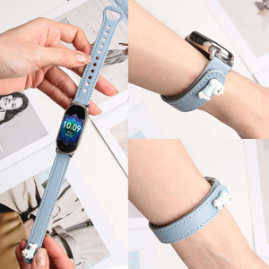 Bracelet de montre sport pliable UPRO Soft 14 mm avec boucle et breloque chien mignon pour Mi Band 10 9 8 pour femmes - Product Image 2